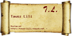 Tausz Lili névjegykártya